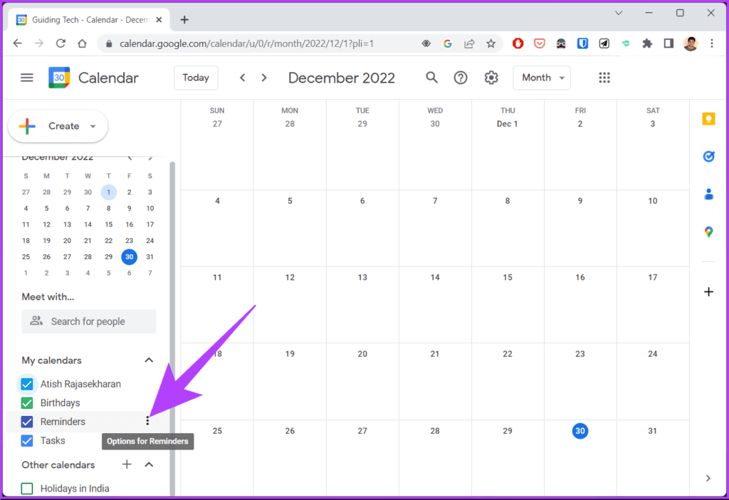 Go to Google Calendar