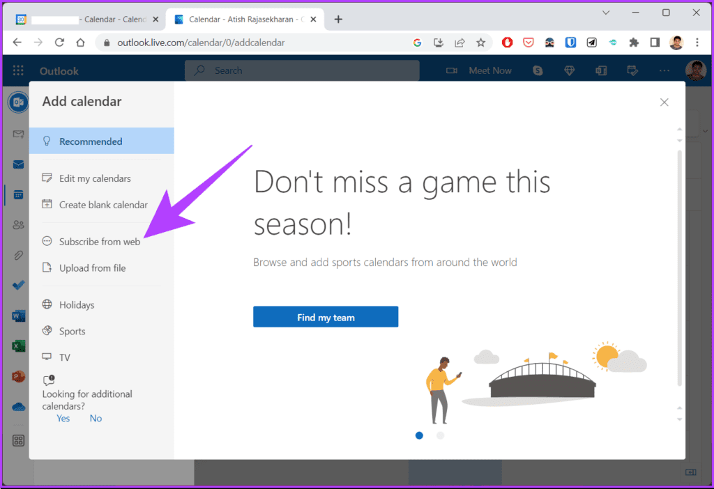 navigate to 'Subscribe from web.'