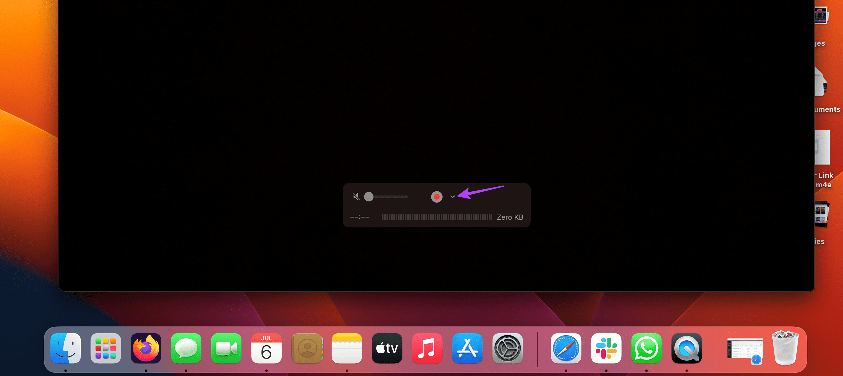 Click on the downward arrow icon