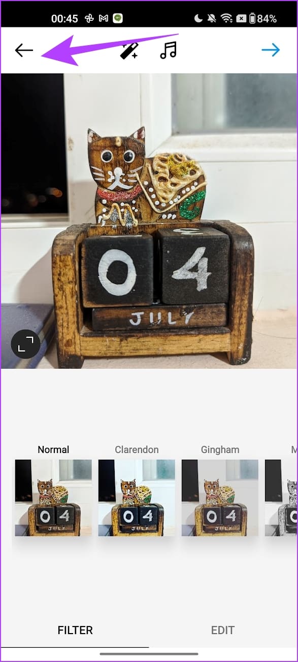 Tap on Back Button
