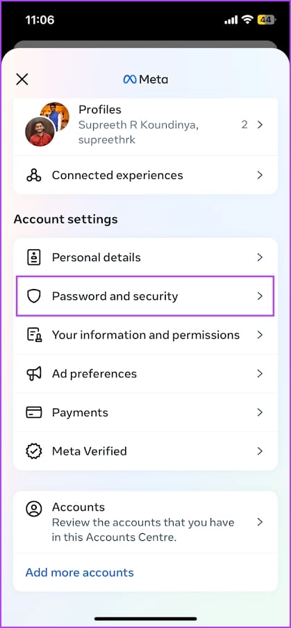 Tap on Password and Security