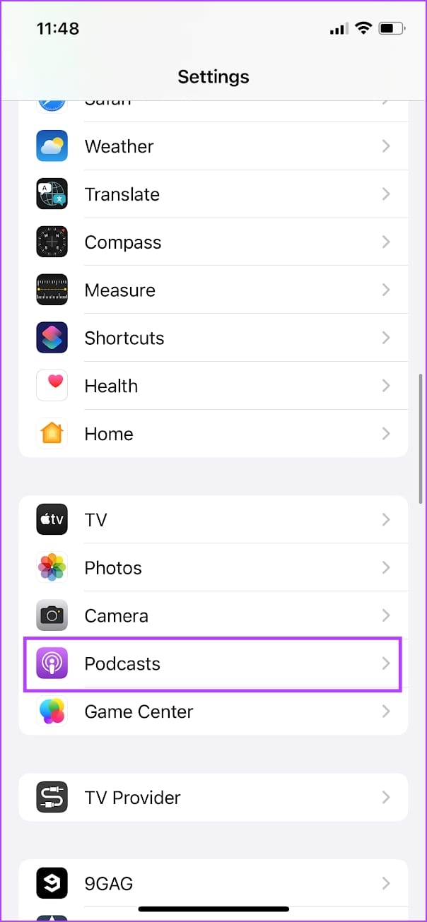 Tap on Podcasts