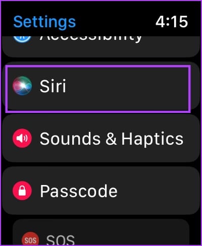 Tap on Siri on Watch