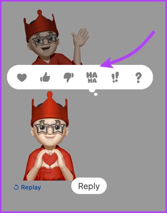 Tapback in Messages