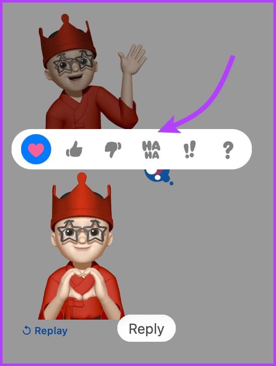 Tapback in Messages