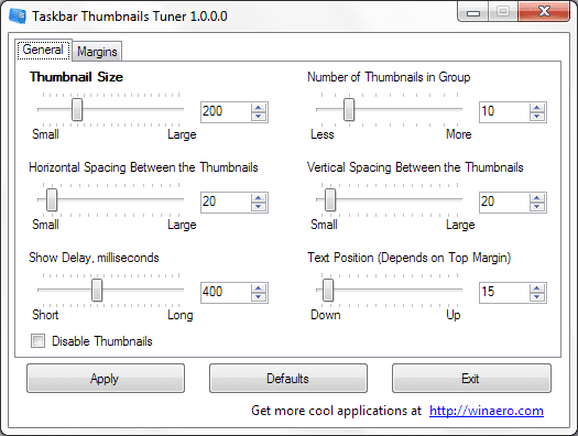 Taskbar Tuner General Options