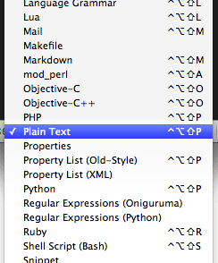 Text Mate Options