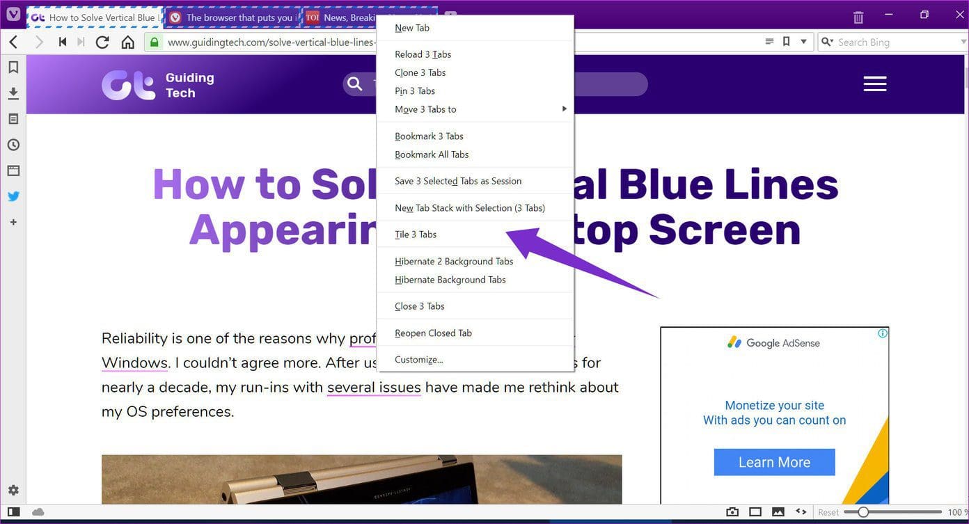 Tile Tabs
