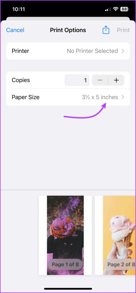 Change page layout for PDF