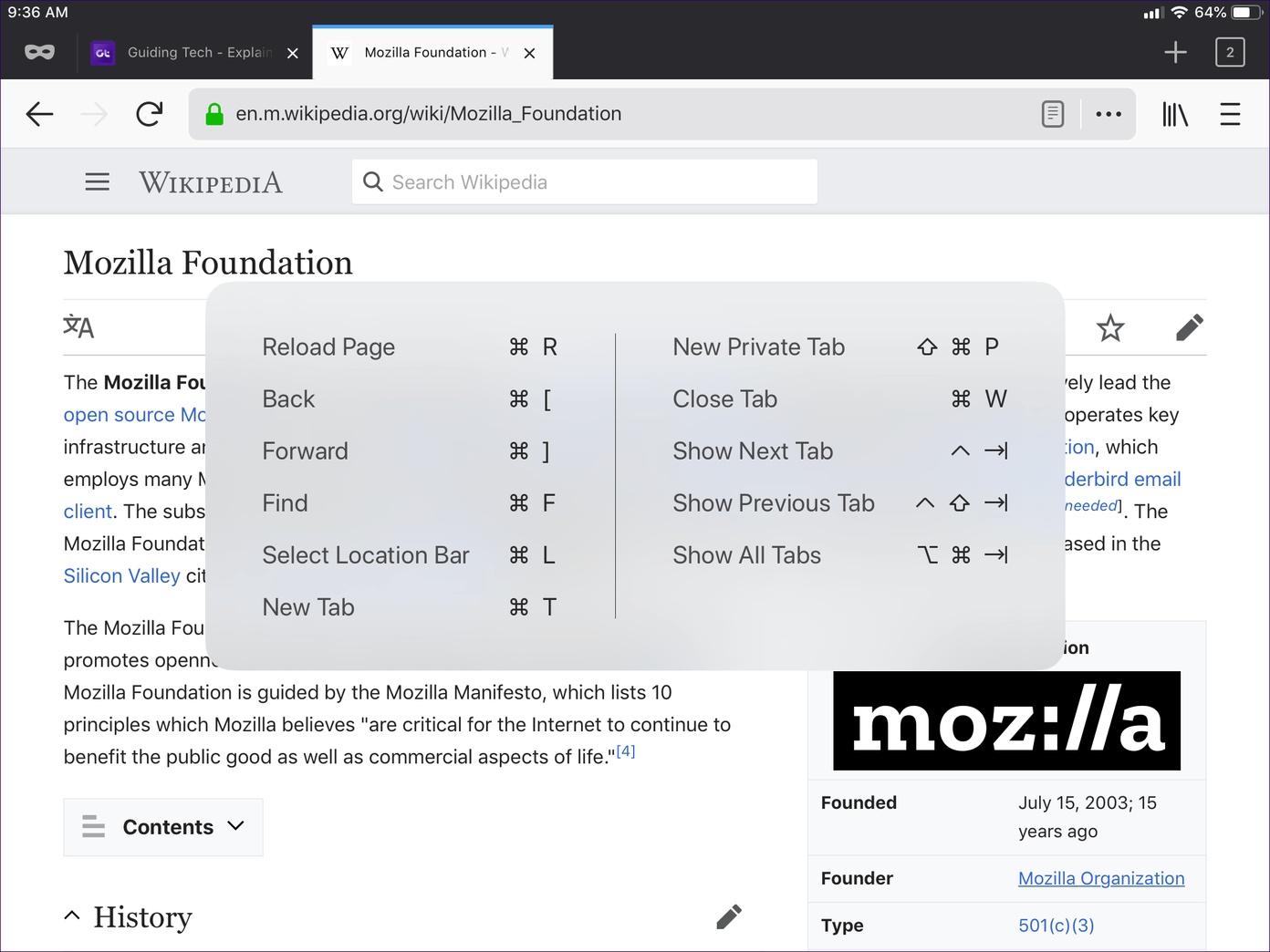 Top Firefox Ipad Keyboard Shortcuts 14