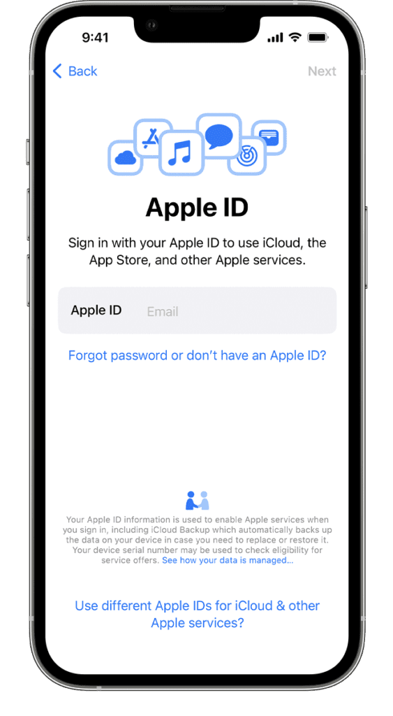 Enter your Apple ID and password