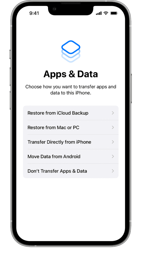 Select Restore from iCloud Backup