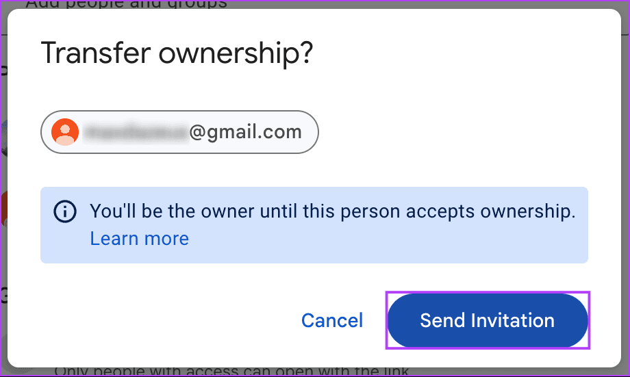 click Send Invitation to confirm