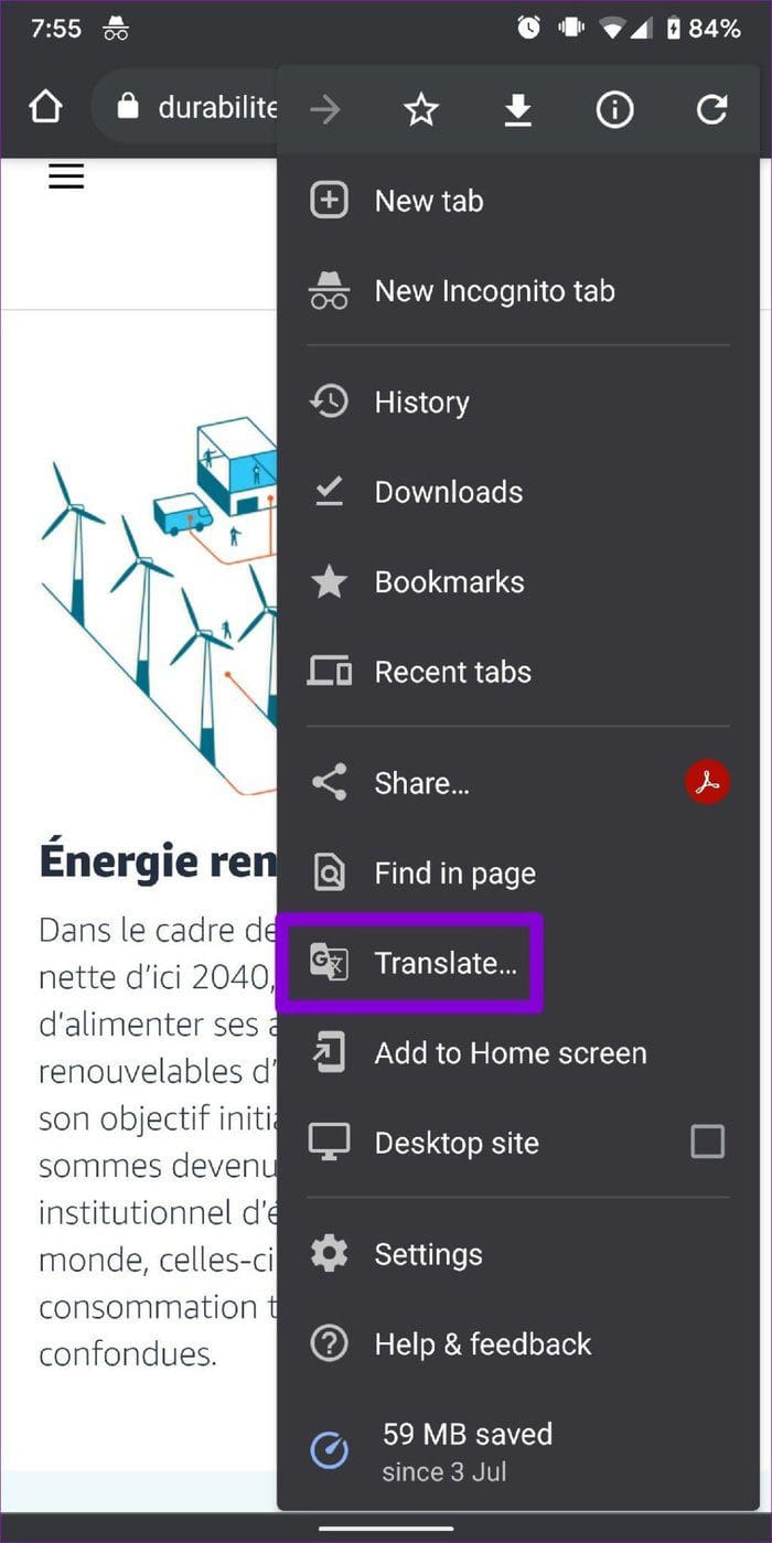 Translate in Google Chrome