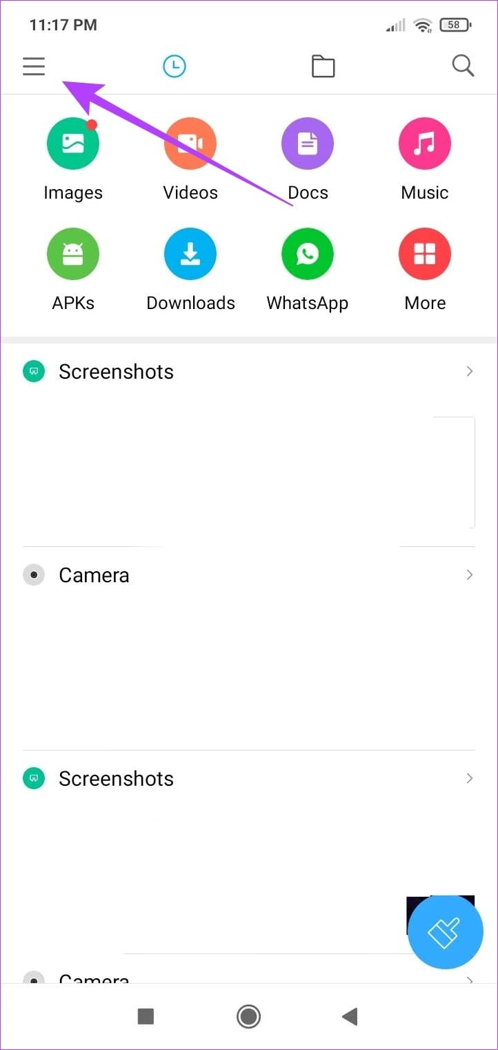 Tap on the expand icon for menu options