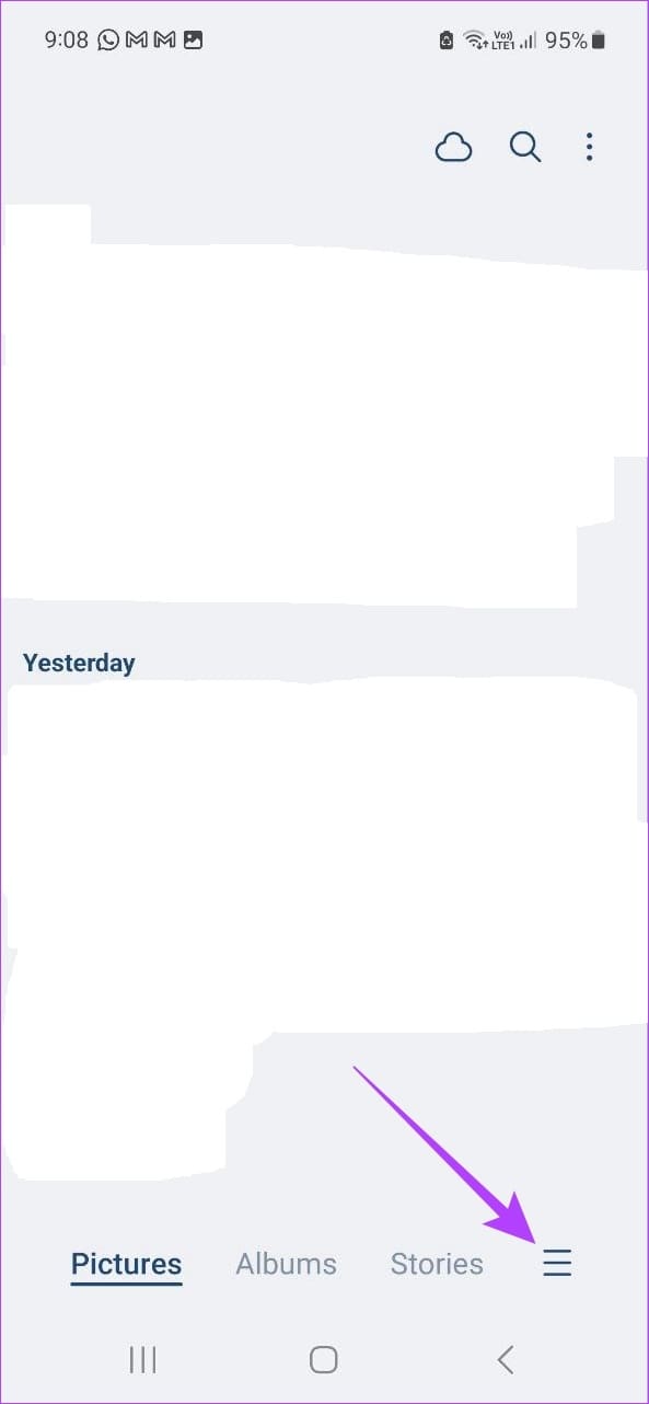 Tap on the hamburger icon