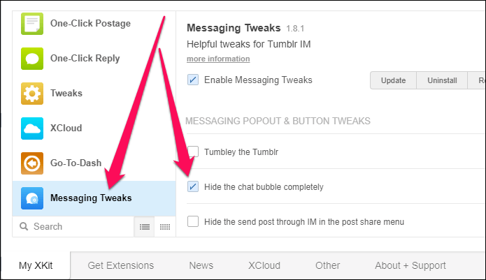 Tumblr Disable Instant Messaging 16