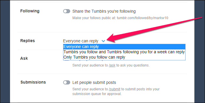 Tumblr Manage Delete Relplies 3