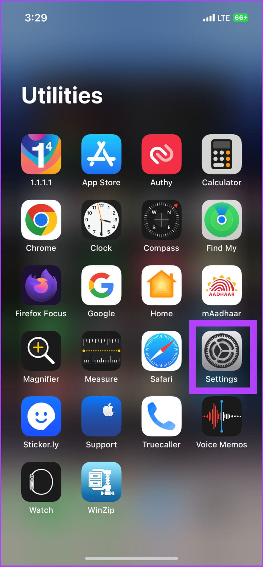 Open the Settings app on your iOS device