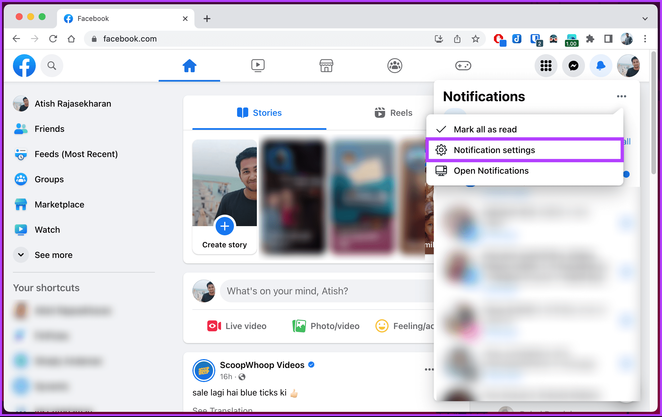 Select Notification settings