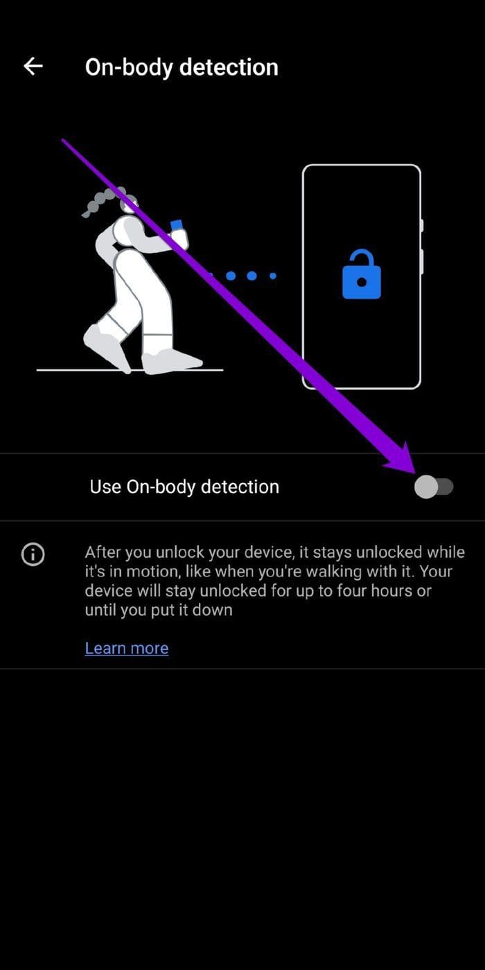 Turn On On Body Detection