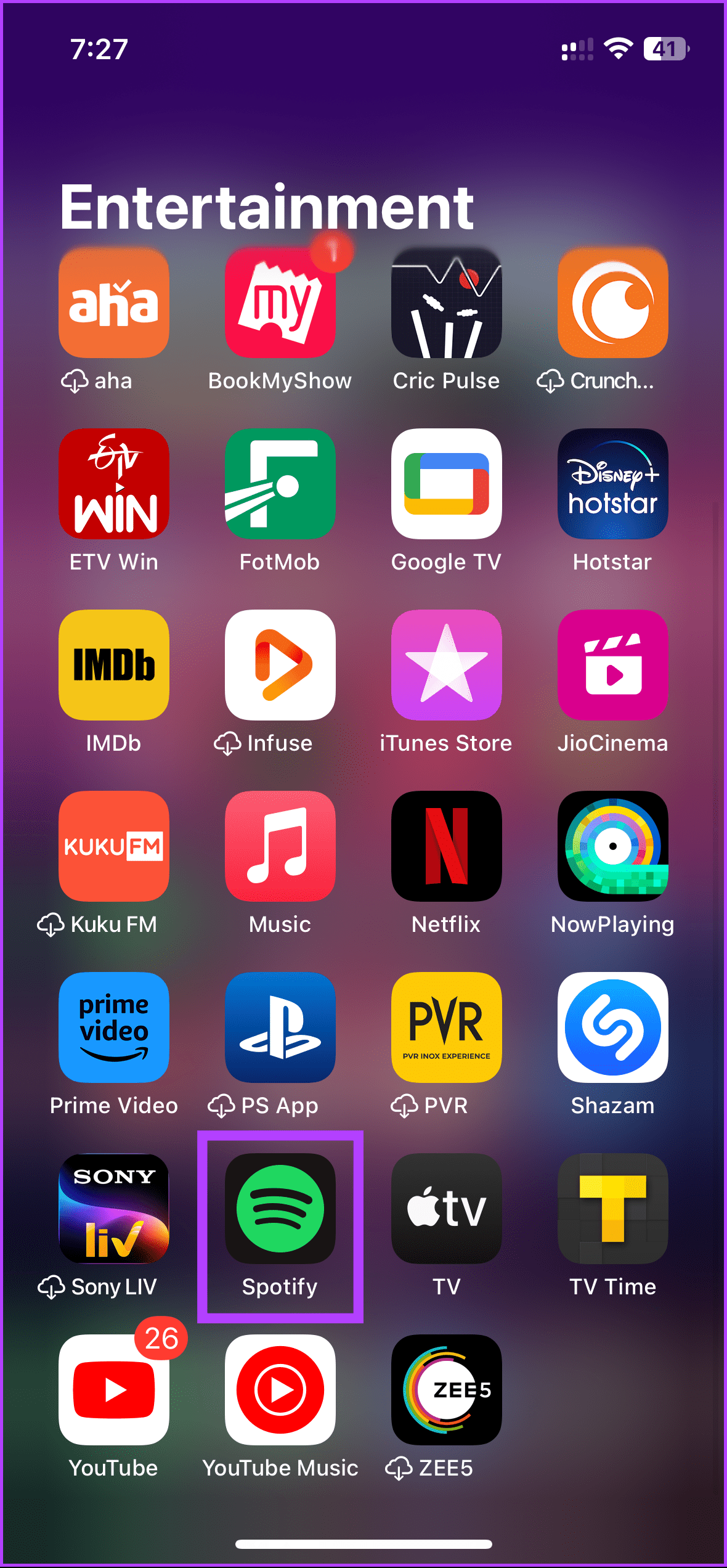 Spotify app on your iPhone
