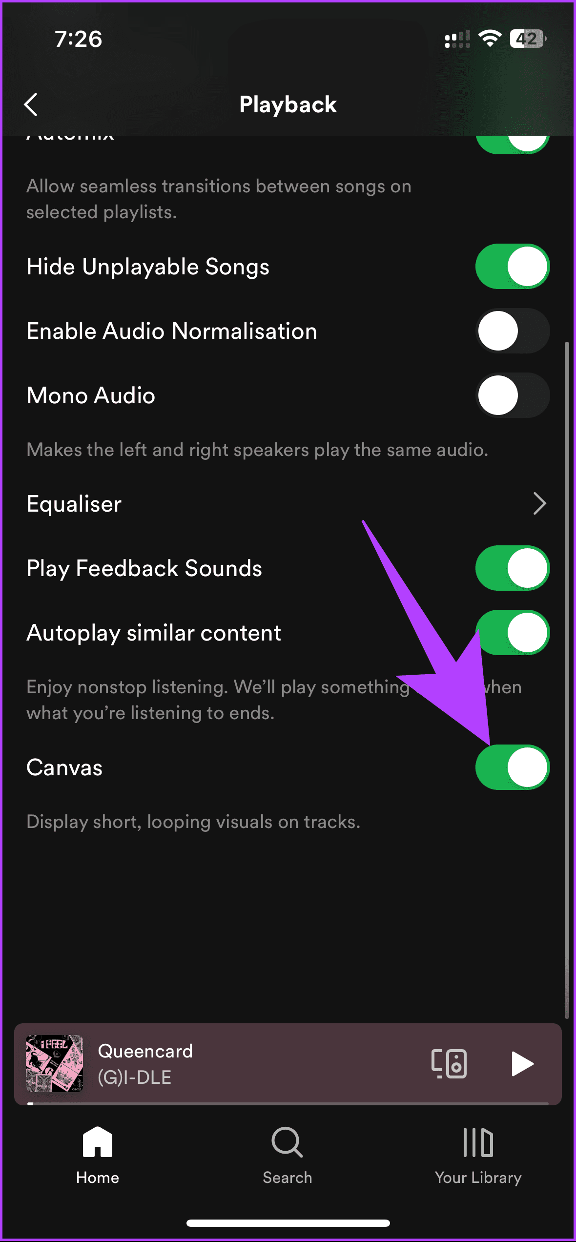 toggle on the button