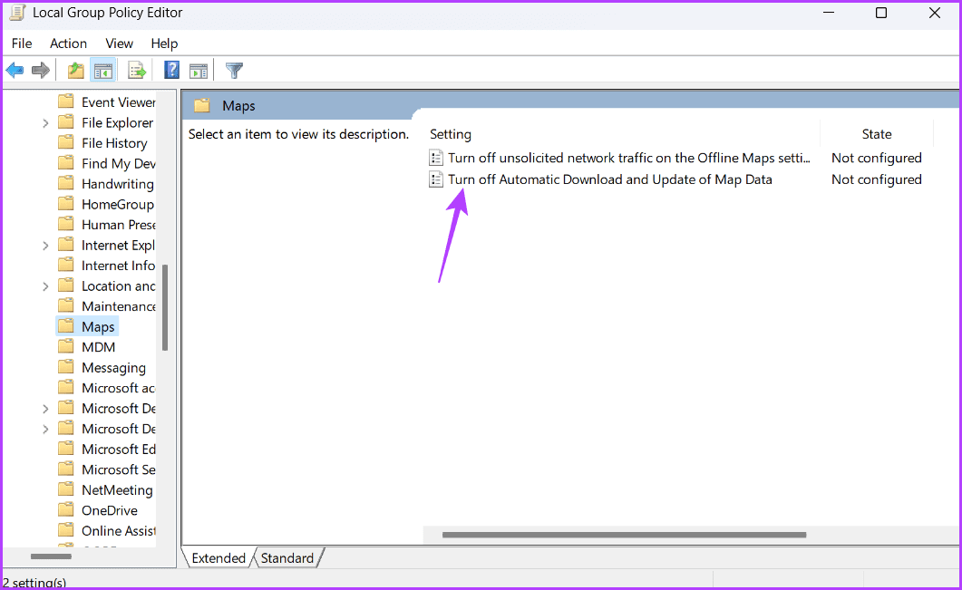 Turn off Automatic Download and Update of Map Data policy in the LGPE