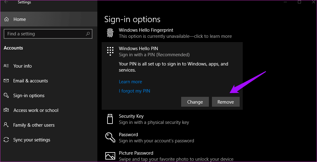 Turn off Windows Hello Pin and Setup Prompt Notification 3