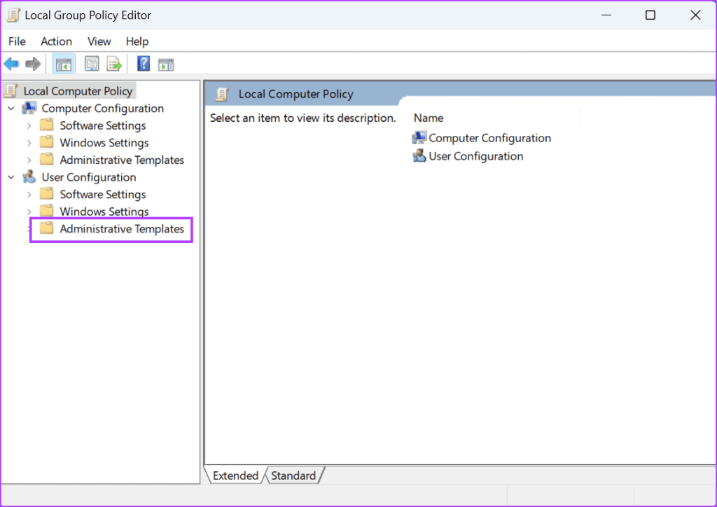 Group Policy Editor window