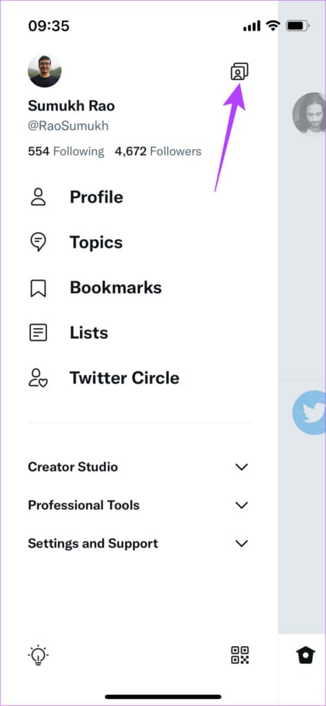 twitter profile switch