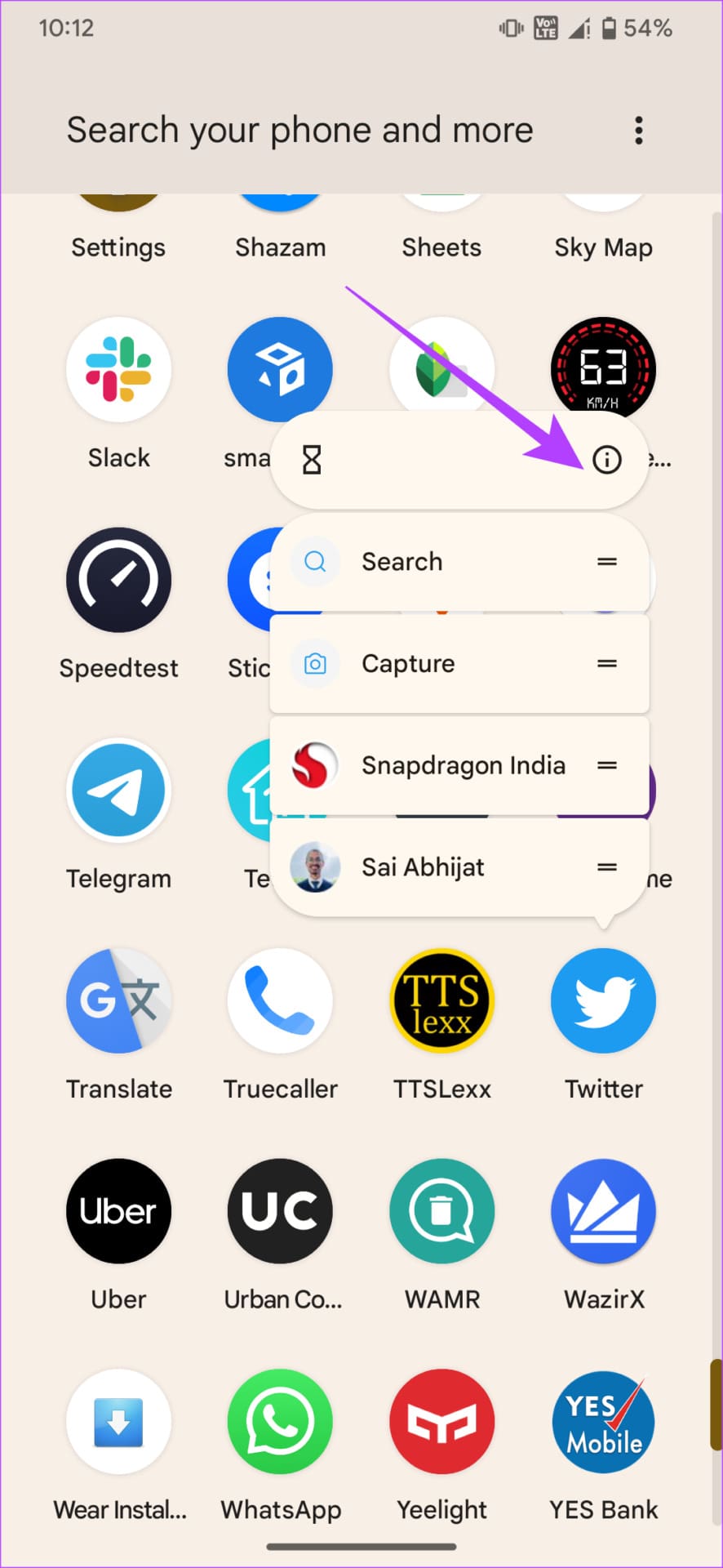 Twitter app info