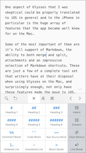 Ulysses For I Os Shortcuts 1