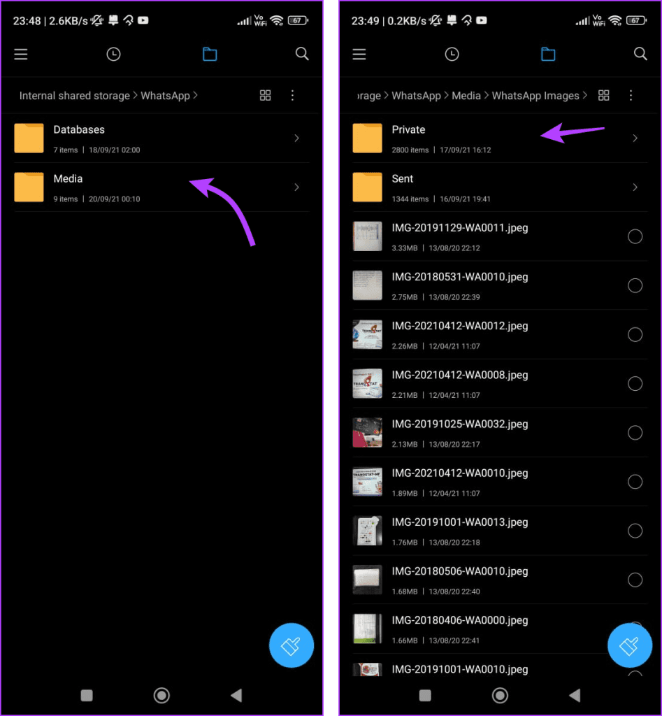 Tap Private album and move images from here