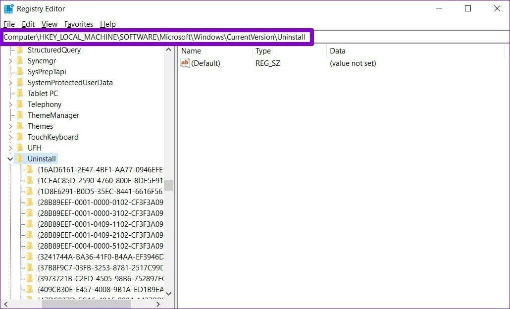 Uninstall Programs with Registry Editor