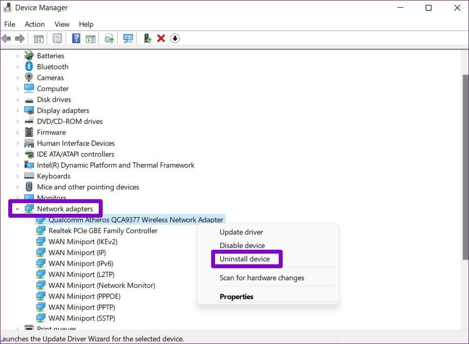 Uninstall Wi Fi Driver