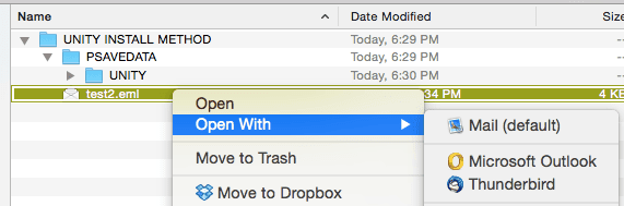 Unity Email File Thunderbird