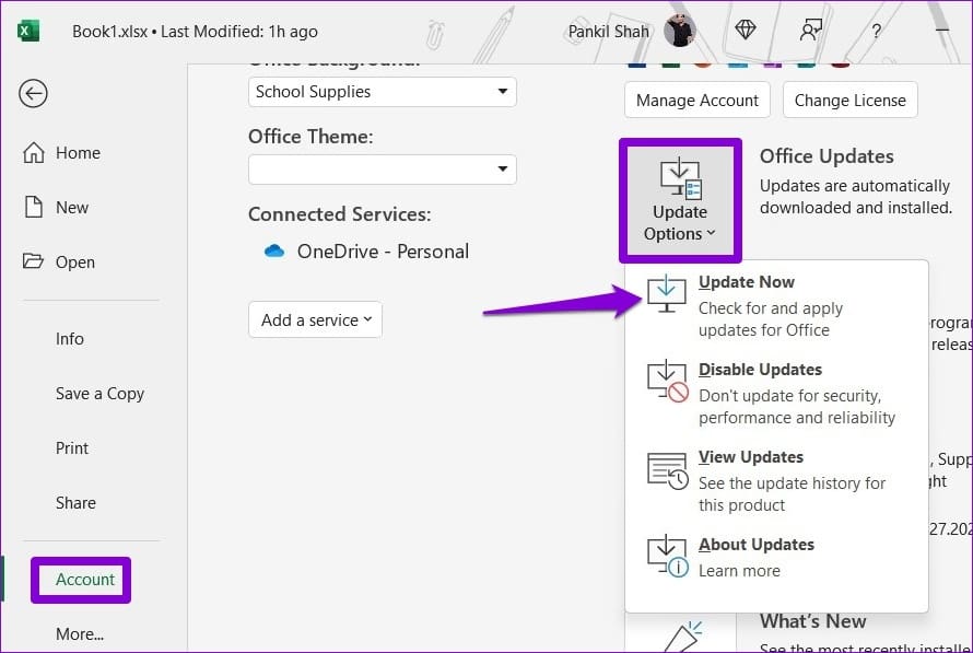 Update Microsoft Excel