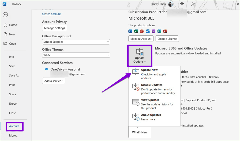 Update Microsoft Word