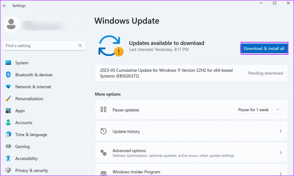 install Windows updates
