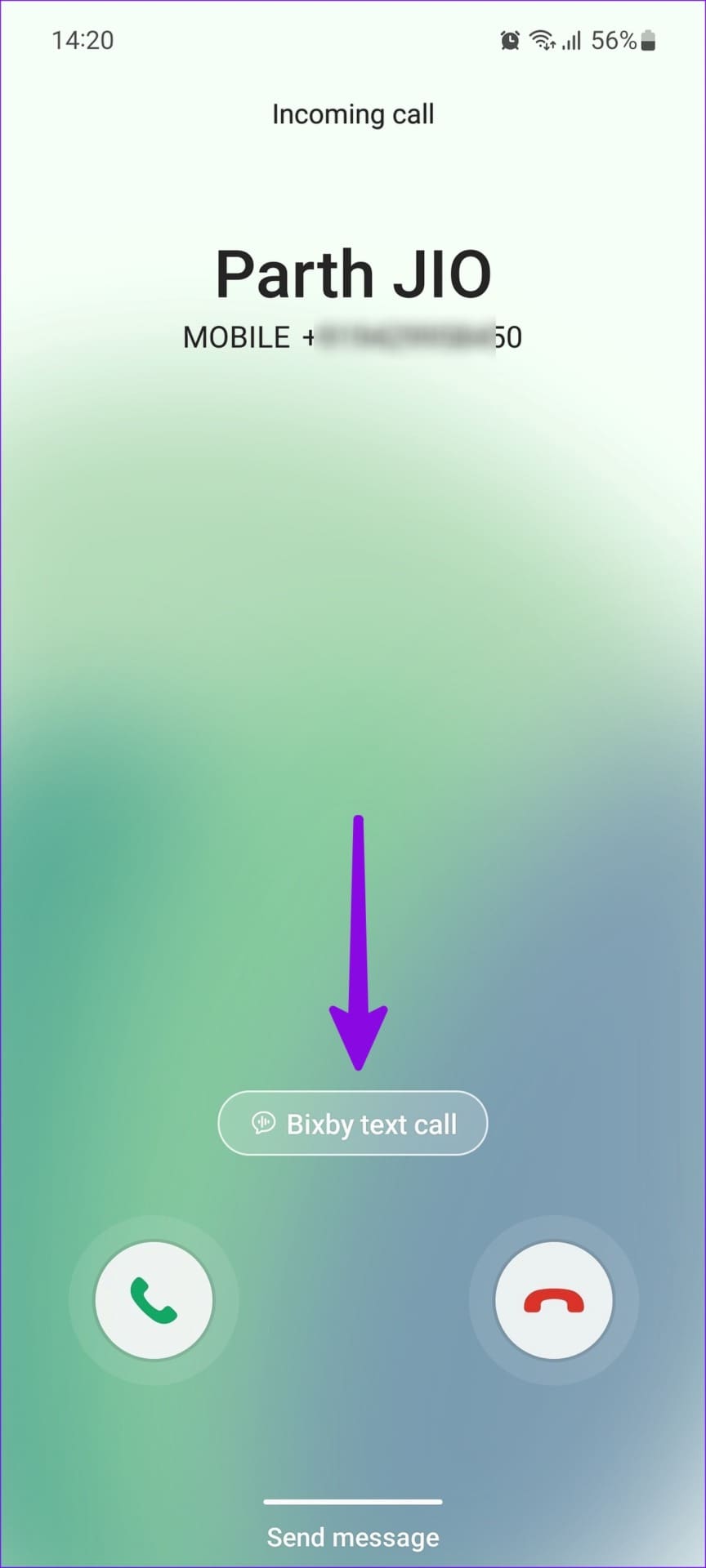 Use bixby text call
