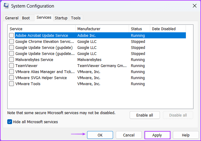 configuring clean boot
