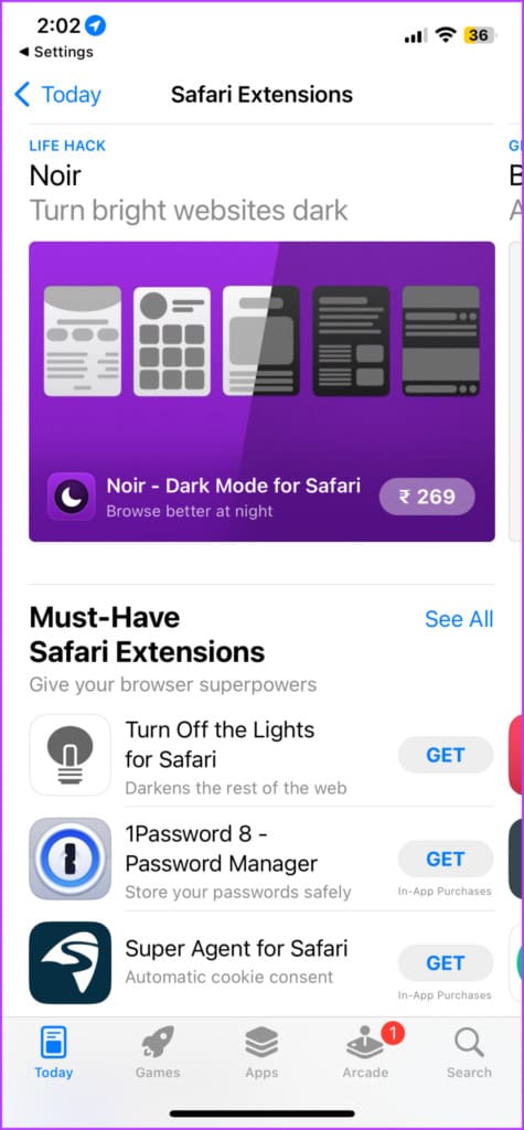 Look for extensions and download them