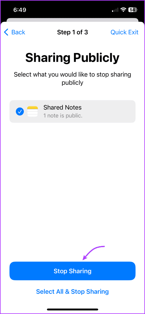 Revoke shared file privilege