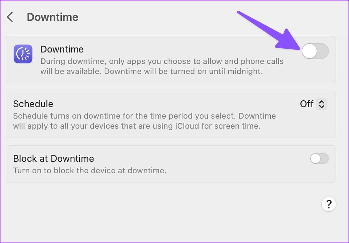 enable downtime 