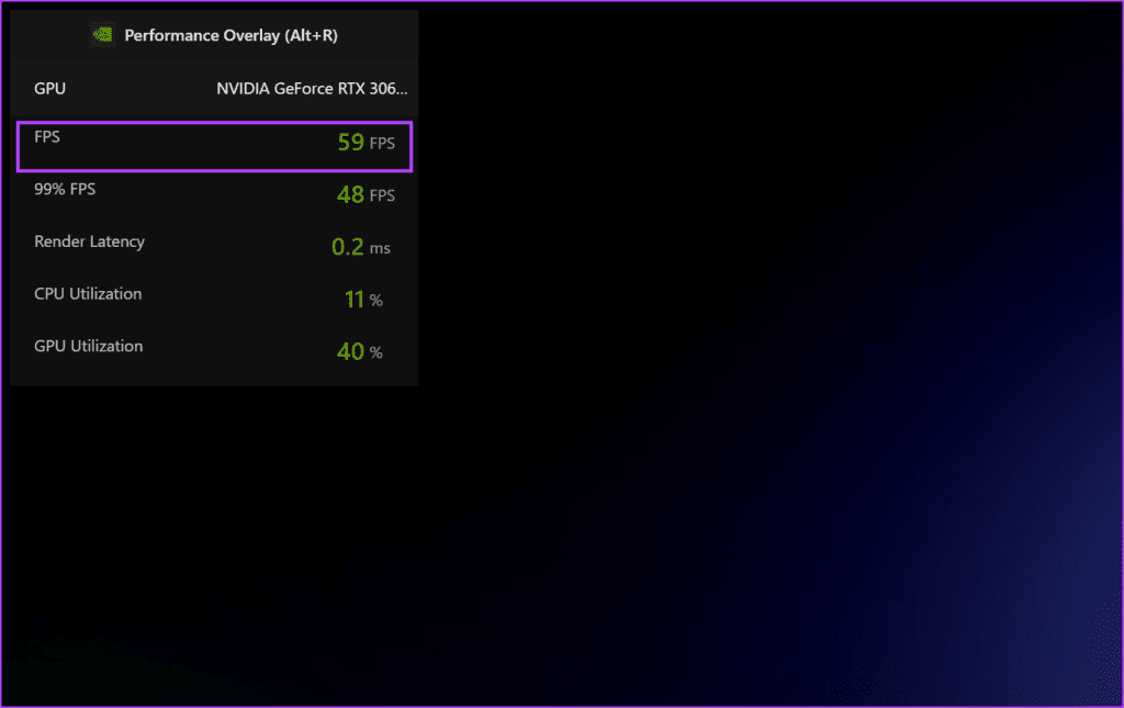 Show FPS using NVIDIA GeForce Experience