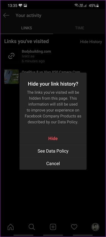 View All Websites You Have Visited on Instagram 5
