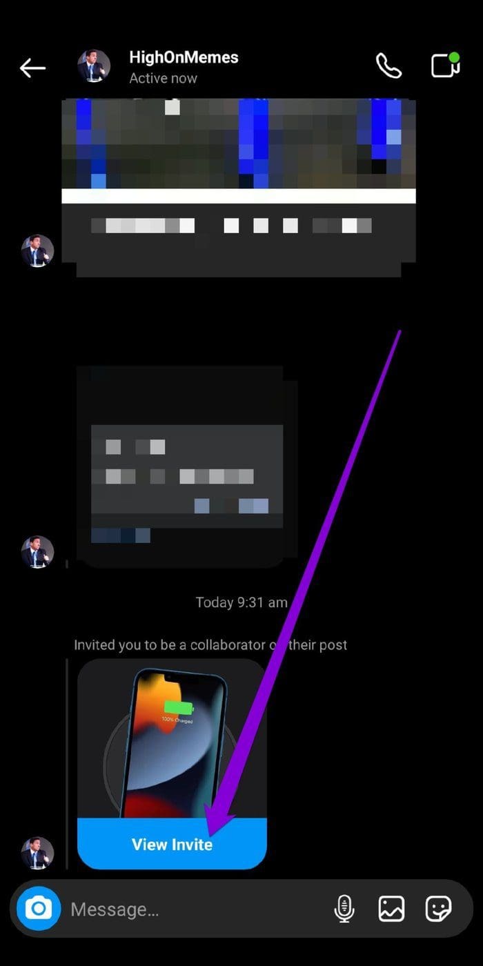 View Collab Invite on Instagram