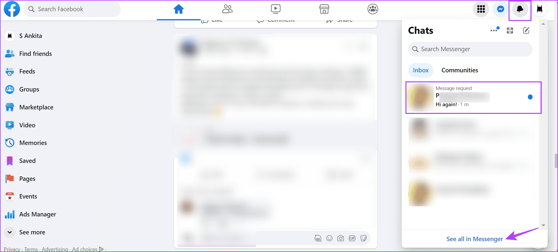View new conversation on Facebook