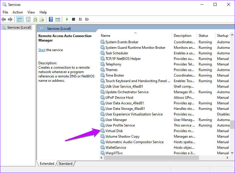 Virtual Disk Service Manager